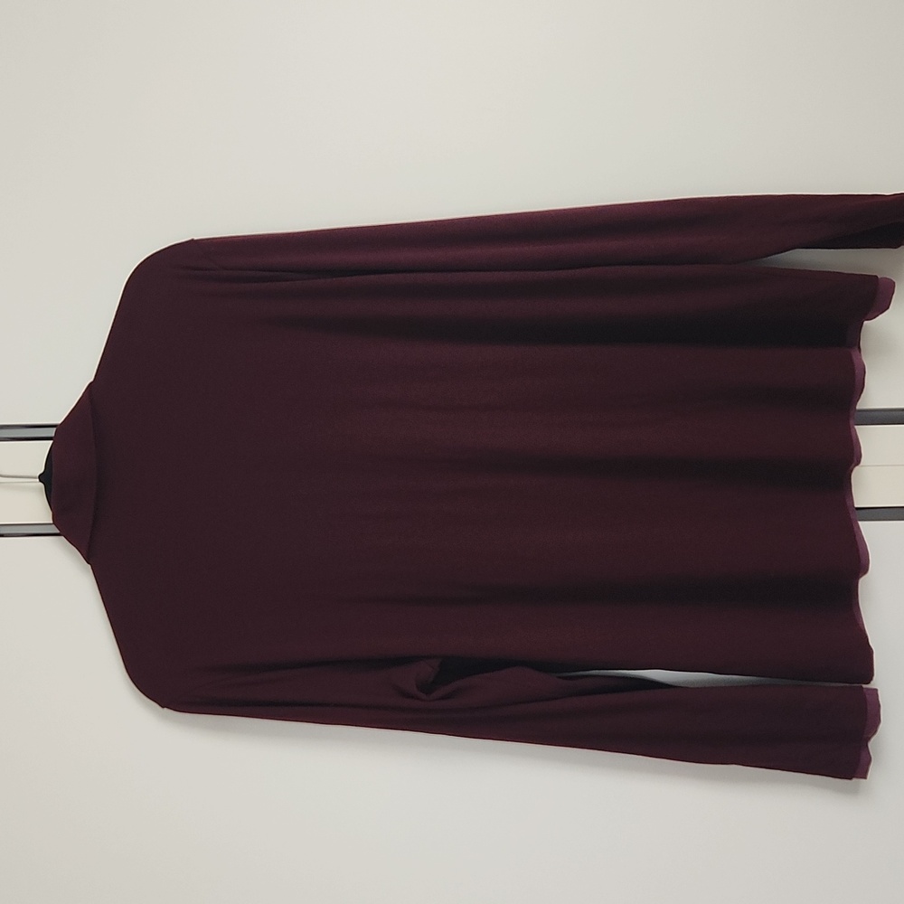 Vince Double Layer Men Long Sleeve Polo Shirt Burgundy Maroon Color Size L - Picture 7 of 16